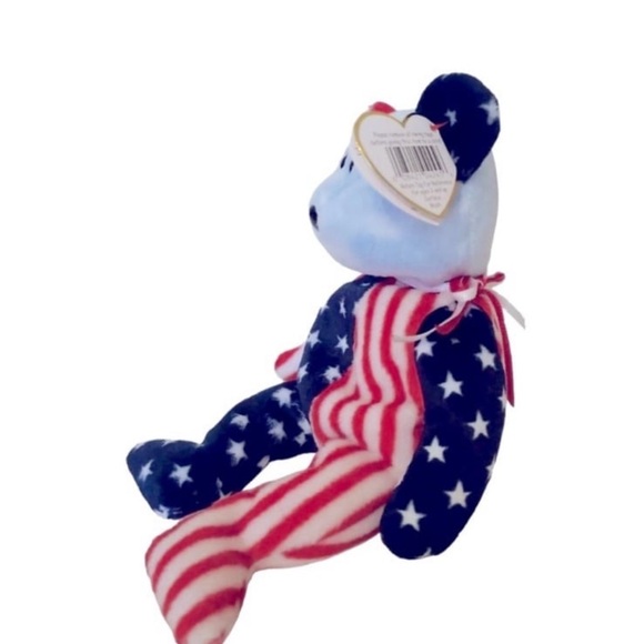 Rare Ty Beanie Babies Rare BLUE Face Spangle Bear - Picture 5 of 10